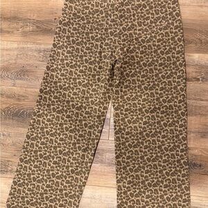 Le Lis Brown Leopard Print Flare Jeans